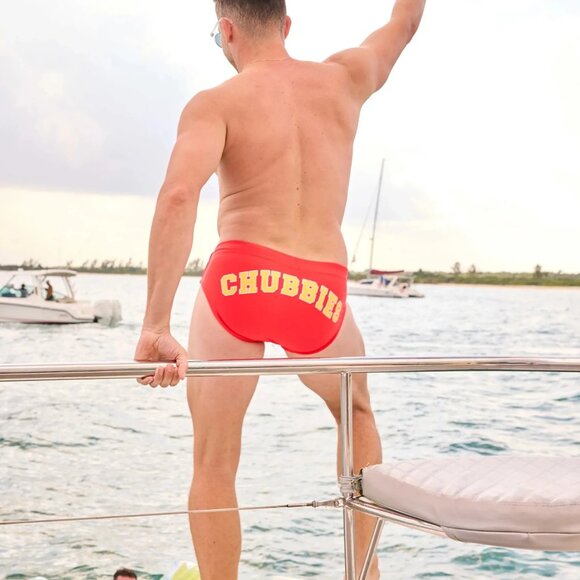 Chubbies 5.5"Men's Tear Away Swim Trunks w/ Swim Brief - The Dino Racers - Large - Picture 4 of 5